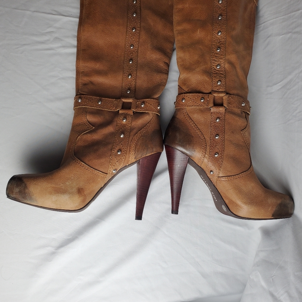 Gianni Bini Womens High Heeled Tassle Boots 8M - Picture 6 of 11